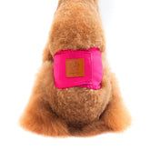 KUTKUT Male Small Dog Reusable Dog Wrap Diaper | Boy Belly Band Washable Diaper | Anti Urinary Physiological Sanitary Pant for Small Dogs Cats (Pink) - kutkutstyle